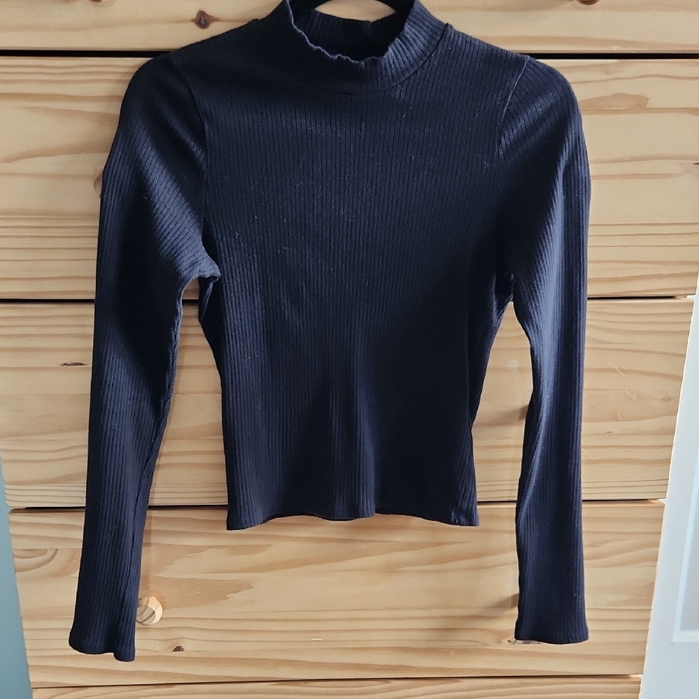 Hollister Black Ribbed Long Sleeve Top